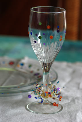 verre de fête en pampille