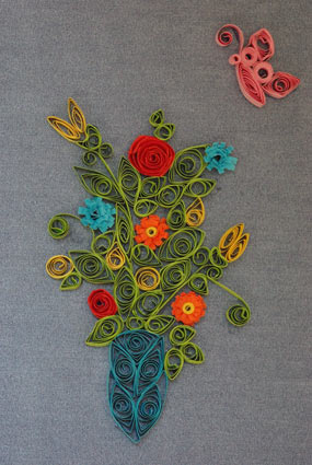 bouquet de fleur en paperolle (quilling)